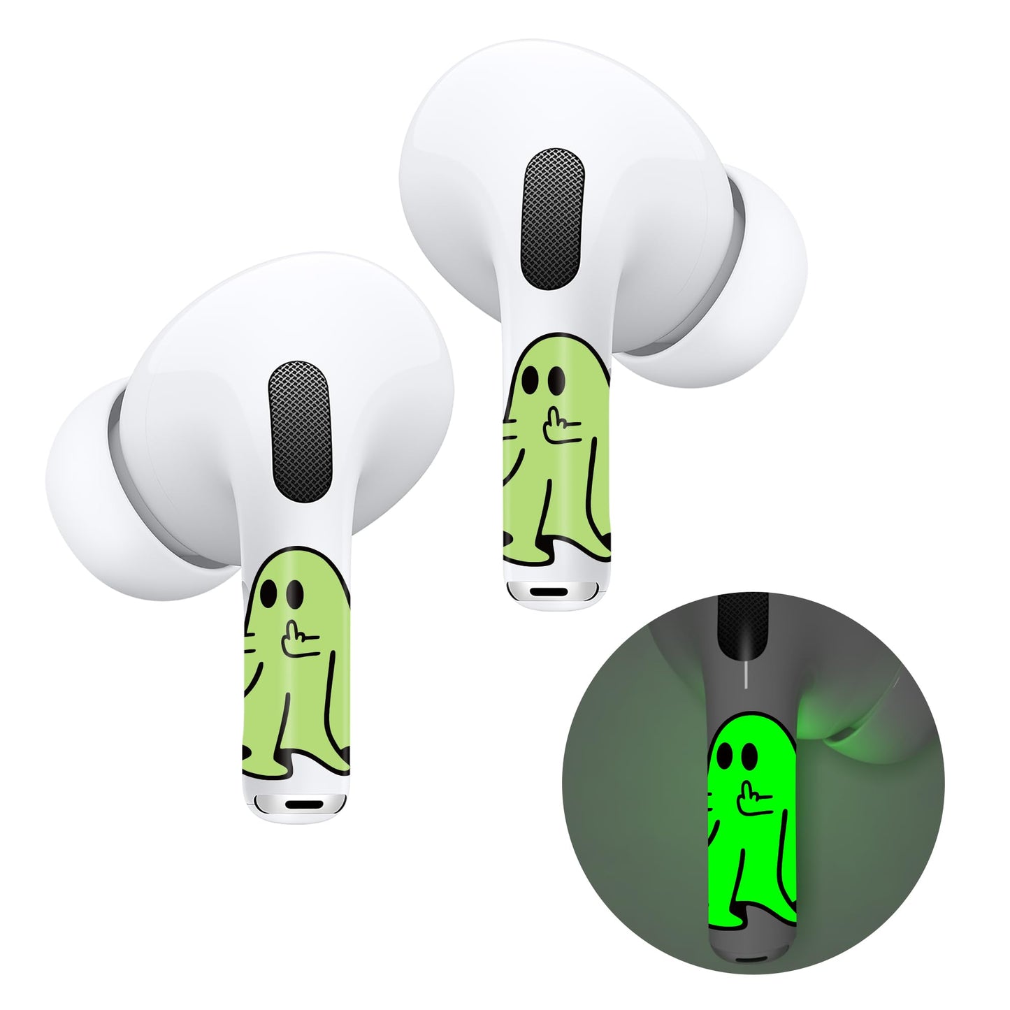 RockMax for AirPod Skins, Luminous Glow in The Dark Decal Stickers for Ear Buds, DIY Pop Art Tattoos for AirPods Pro 2nd Generation, Durable, Easy to Identify, Present for Women and Men(Universal)