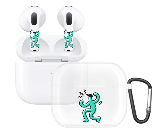 RockMax for AirPod 3rd Generation Case Cute, Clear Case with Black Keychain and Stylish Decal Stickers, Pop Art Skin Wrap, Easy to Apply, for Teens and Women