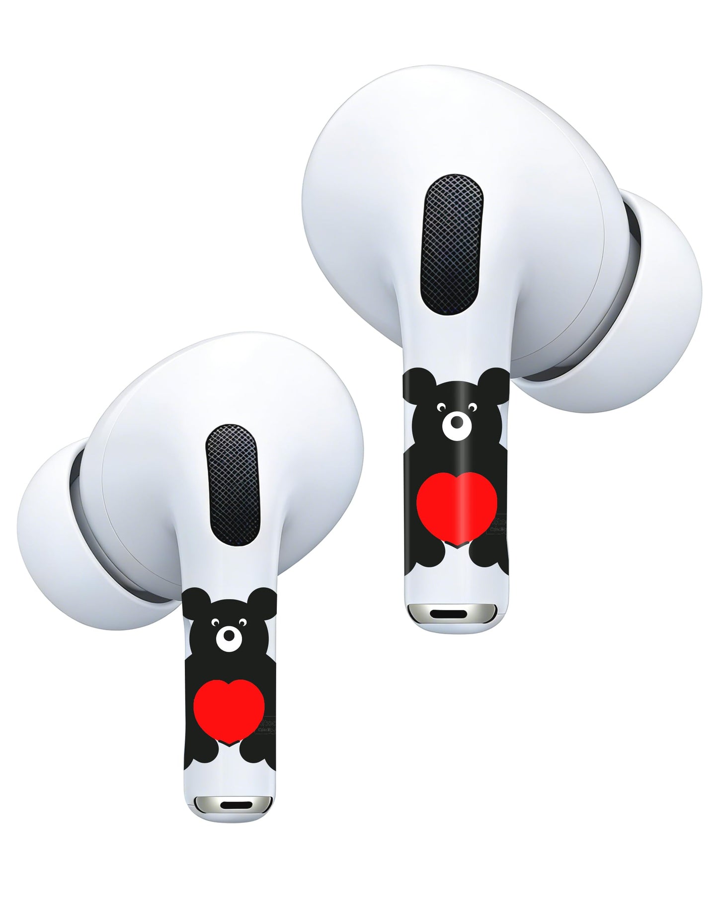 RockMax for AirPod Skin, Quickly Recognizable, Universal Fit for AirPods Pro 3/2/1 and Gen 1/2/3/4, Black Bear Sticker Cover, for Women and Teens