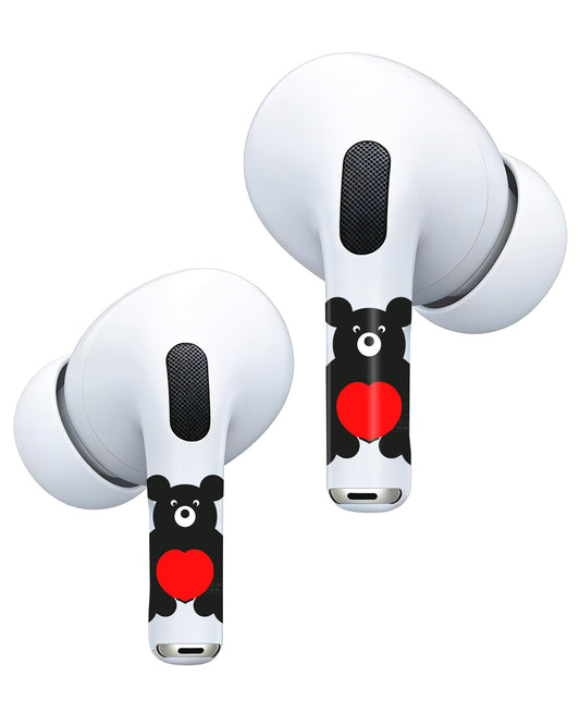 RockMax for AirPod Skin, Quickly Recognizable, Universal Fit for AirPods Pro 3/2/1 and Gen 1/2/3/4, Black Bear Sticker Cover, for Women and Teens
