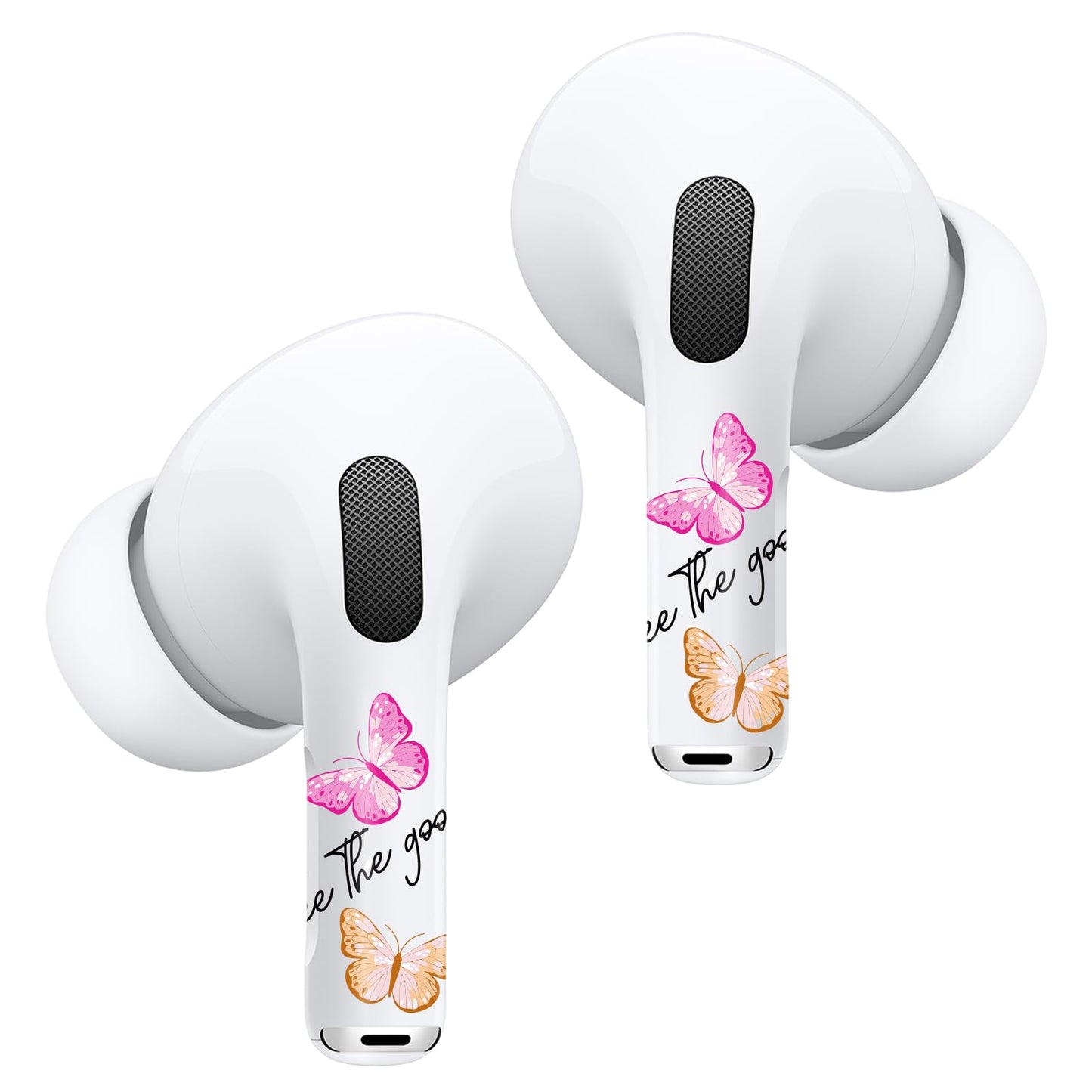 RockMax for AirPod Pro Skin, Universal Butterfly Sticker Wrap for AirPods 1/2/3/4 & Pro 1/2/3, Pink Tattoos, Easy to Identify, Case Friendly, Custom Gift for Women and Girls