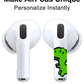 RockMax for AirPod Skin, Quickly Recognizable, Universal Fit for AirPods Pro 3/2/1 and Gen 1/2/3/4, Green Dinosaur Sticker Cover, for Women and Teens