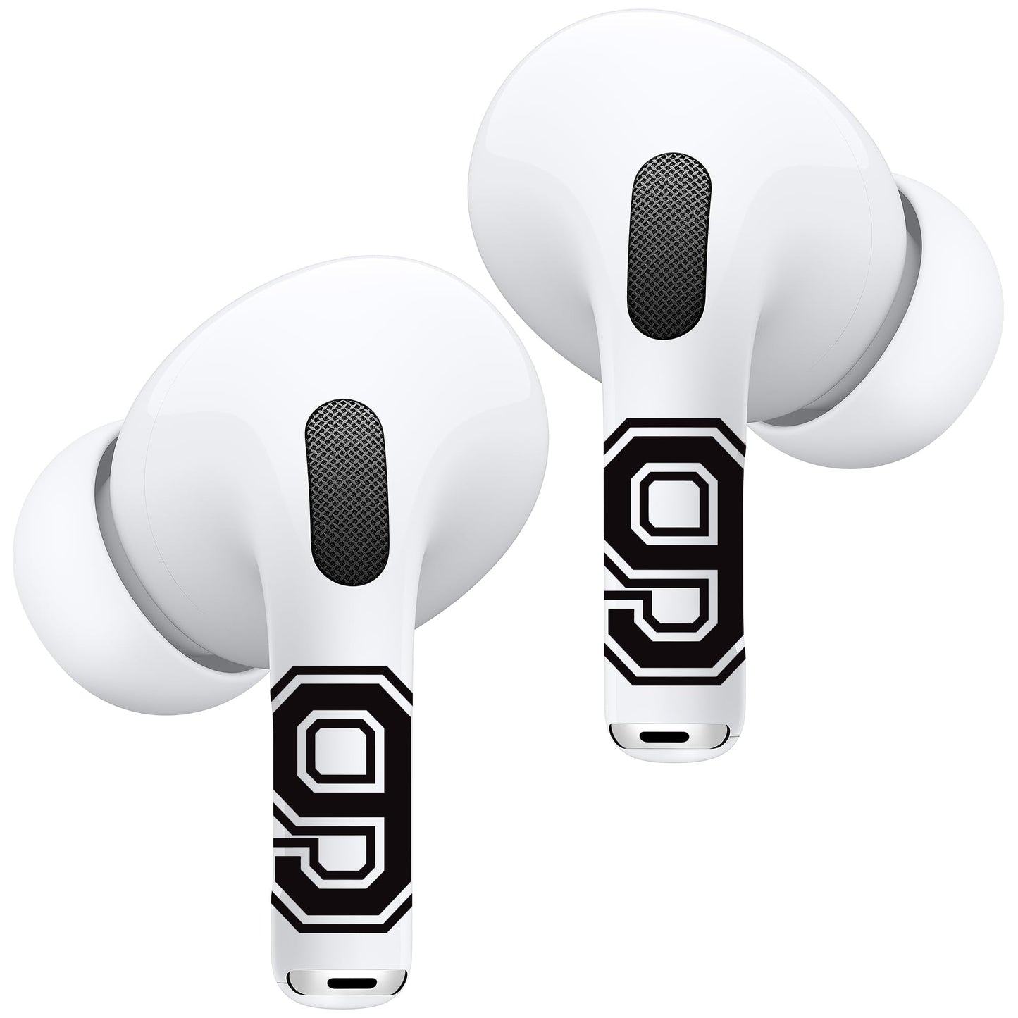 RockMax for AirPod Stickers, No More Mix-Ups, Universal Fit for AirPods Pro 3/2/1 and Gen 1/2/3/4, Number 9 Skin Cover, Custom Gift for Women and Teens