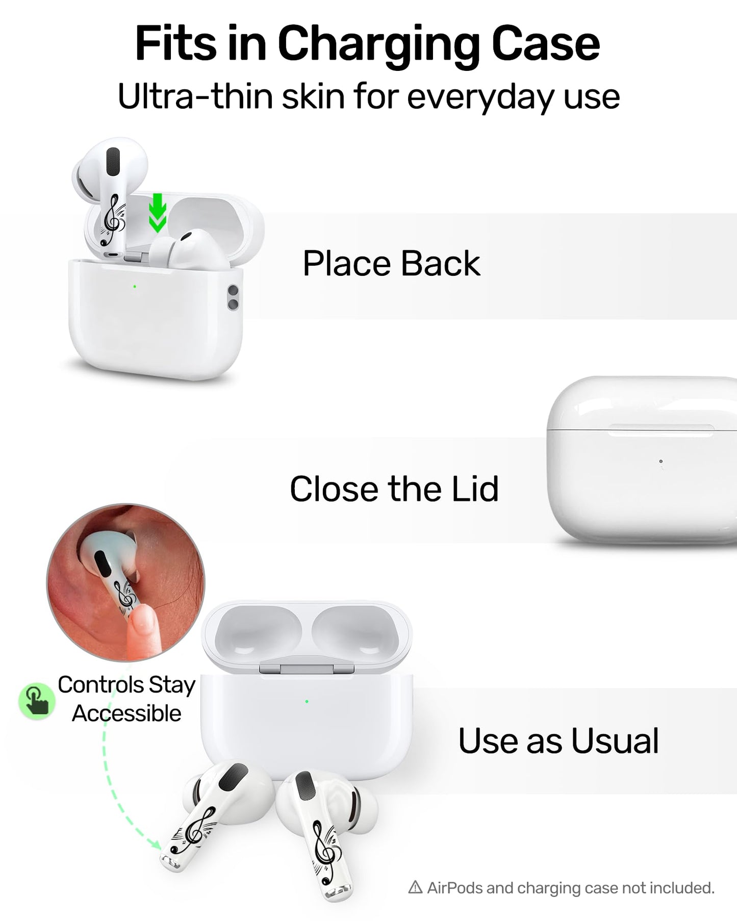 RockMax for AirPod Stickers, No More Mix-Ups, Universal Fit for AirPods Pro 3/2/1 and Gen 1/2/3/4, Number 1 Skin Cover, Custom Gift for Women and Teens
