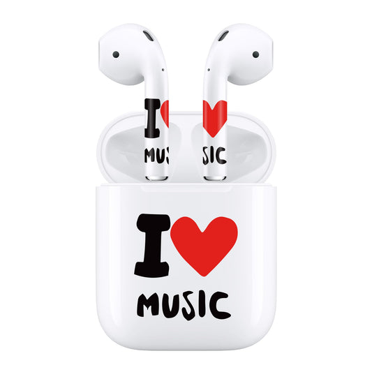 RockMax for AirPods 2nd Generation Skin, Red Vinyl Decal Stickers for AirPods 2 and Charging Case, Easy to Apply Wrap, Gift for Teens and Women
