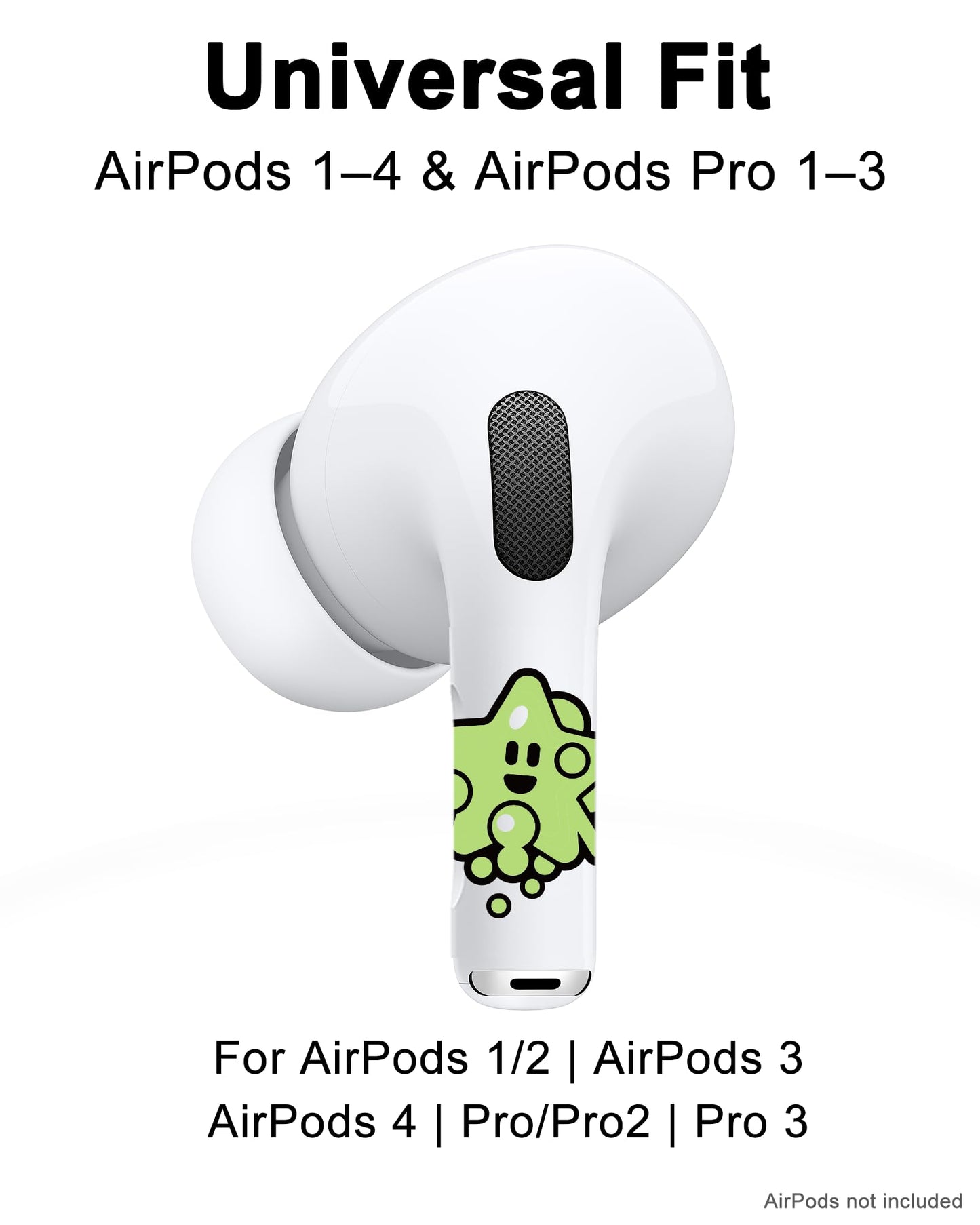 RockMax Glowing Star Skin for AirPods, Easy to Identify, Universal Sticker Wraps for AirPods Pro 3/2/1 and Gen 1/2/3/4, Cute Earbud Accessories