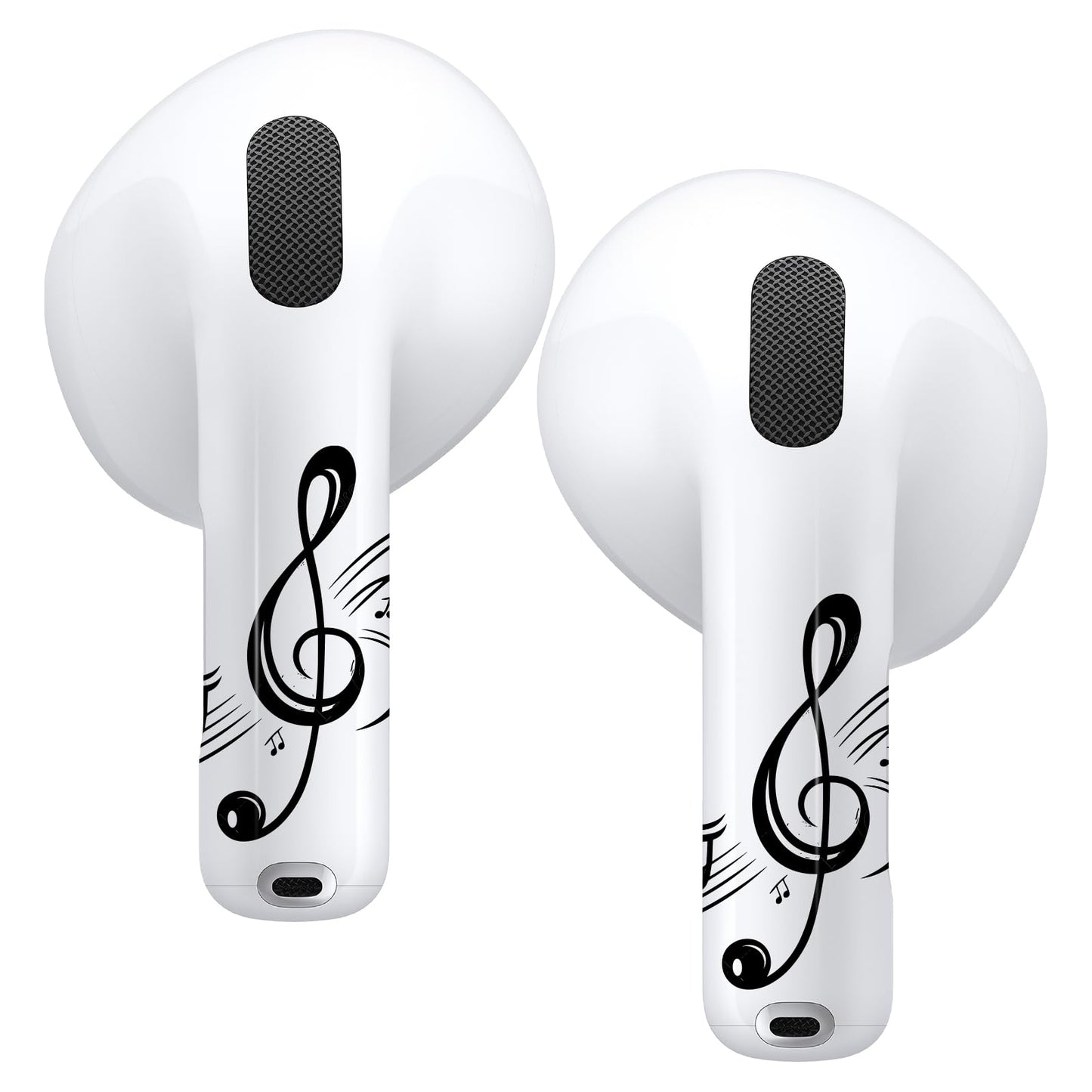 RockMax for AirPods 4 Skin，Black Music Note Stickers for Air Pods 4th Gen Decor, Compatible with AirPod 4 Case 2024, Elegant Tattoo Wrap, Easy to Apply