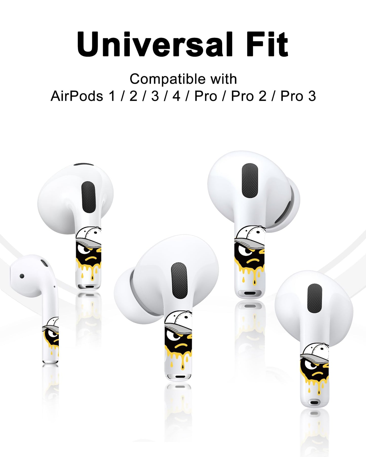 RockMax for AirPods Sticker Skin, Easy to Identify, Universal Fit for AirPods Pro 3/2/1 and Gen 1/2/3/4, Pop Wrap Cover, for Teens and Adults