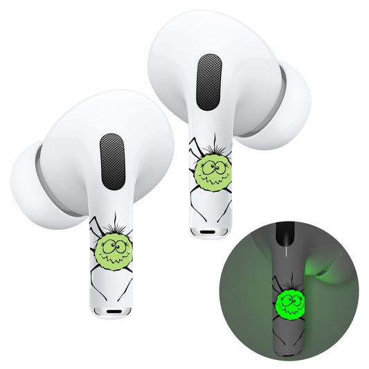 RockMax Glowing Spider Skin for AirPods, Easy to Identify, Universal Sticker Wraps for AirPods Pro 3/2/1 and Gen 1/2/3/4, Cute Earbud Accessories