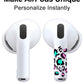 RockMax Universal Skin for AirPods Pro 3/Pro 2/Pro, Cute Stickers Also Fits to AirPod 1/2/3/4, Leopard Print Wrap for Women and Girls, Easy to Identify, Case-Friendly
