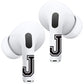 RockMax for AirPod Stickers, No More Mix-Ups, Universal Fit for AirPods Pro 3/2/1 and Gen 1/2/3/4, Letter J Skin Cover, Custom Gift for Women and Teens