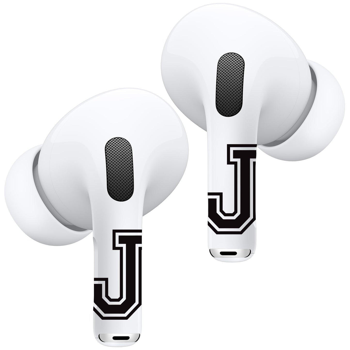 RockMax for AirPod Stickers, No More Mix-Ups, Universal Fit for AirPods Pro 3/2/1 and Gen 1/2/3/4, Letter J Skin Cover, Custom Gift for Women and Teens