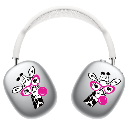 ROCKMAX Giraffe Sticker for AirPods Max, Unique Decal Skin for Over-Ear Headphones, Trendy Alternative to Engraving, Compatible to AirPods Max Case Cover, Original Tattoos Gift with Cleaning Kit