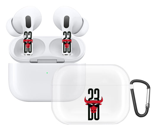 RockMax for AirPods Pro 2nd Generation Case, Clear Case with Black Keychain and Decal Stickers, Bull Skin Wrap, for Women and Men