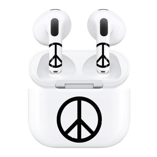 RockMax for AirPods 3rd Generation Decal Sticker, Black AirPod Skins for Airbuds and Charging Case, Durable Wrap, Easy to Apply, for Teens and Adults