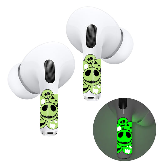 ROCKMAX for AirPod Pro Skin, Glow in The Dark AirPods Pro 2 Skin Wraps, Cool Skull Sticker Decoration for Girls and Boys, Includes Cleaning Kits, Easy to Install