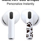 RockMax Universal Skin for AirPods Pro 3/Pro 2/Pro，Black Cat Paw Decal Sticker for Air Pods Gen 1/2/3/4,Compatible with AirPod Case, Durable Tattoo Wrap, Easy to Identify Your Earbuds