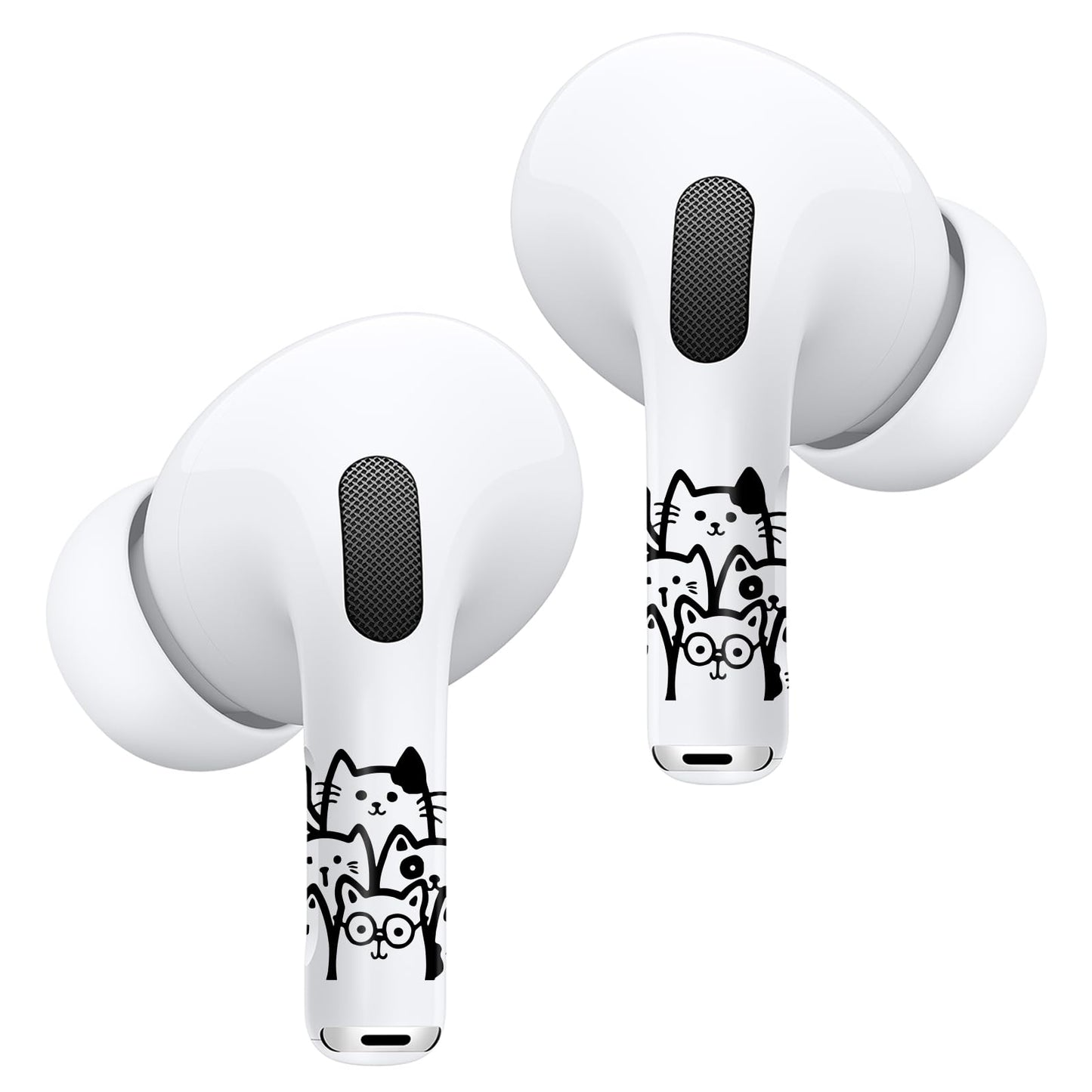 ROCKMAX for AirPods Pro 2 Skin Accessories, Black Cats Sticker Wrap, Easy to Identify Your Earbuds, for Boys and Girls, Compatible with AirPods 1/2/3/4 & Pro 1/2/3, Case-Friendly