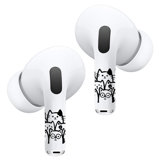 ROCKMAX for AirPods Pro 2 Skin Accessories, Black Cats Sticker Wrap, Easy to Identify Your Earbuds, for Boys and Girls, Compatible with AirPods 1/2/3/4 & Pro 1/2/3, Case-Friendly