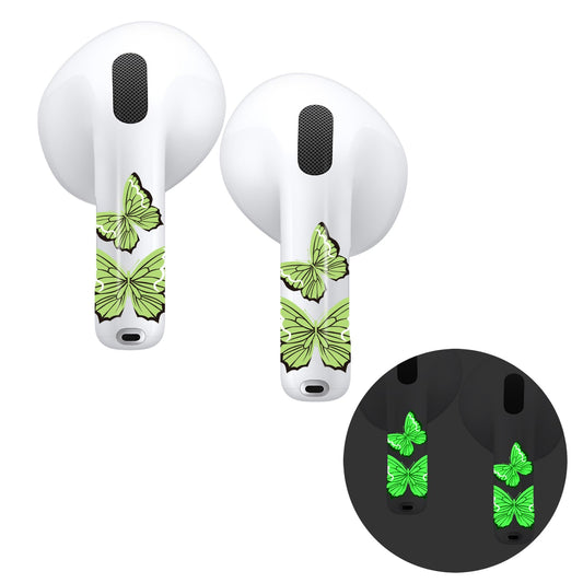 RockMax for AirPods 4 Skin, Glow-in-The-Dark Butterfly Stickers for AirPods 4th Gen, Compatible with AirPod 4 Case, Fun Gift for Boys and Girls, Easy to Install