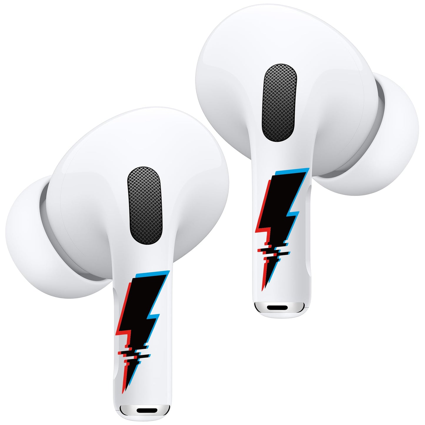 RockMax for AirPod Pro 2 Skin, Helps to Identify, Universal Fit for AirPods Pro 3/2/1 and Gen 1/2/3/4, Black Lightning Sticker Cover, Stylish Gift for Women and Teens