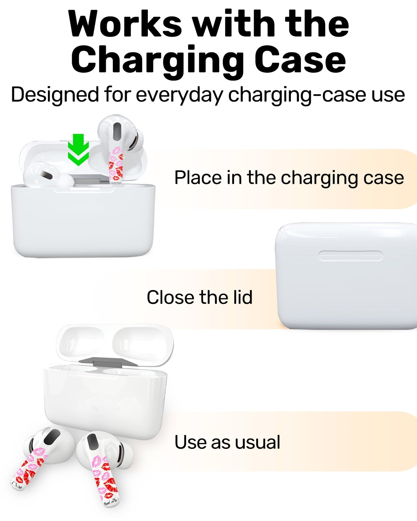 RockMax Ghost Sticker for AirPods, Easy to Identify, Universal Skin for AirPods Pro 3/2/1 and Gen 1/2/3/4, Black Wrap Cover, for Family