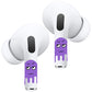 RockMax for AirPods Sticker Skin, Easy to Identify, Universal Fit for AirPods Pro 3/2/1 and Gen 1/2/3/4, Purple Wrap Cover, for Teens and Adults