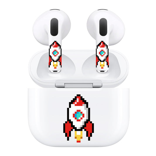 RockMax for AirPods 3rd Generation Decal Sticker, Neat Rocket AirPod Skins for Airbuds and Charging Case, Durable Wrap, Easy to Apply, for Teens and Adults