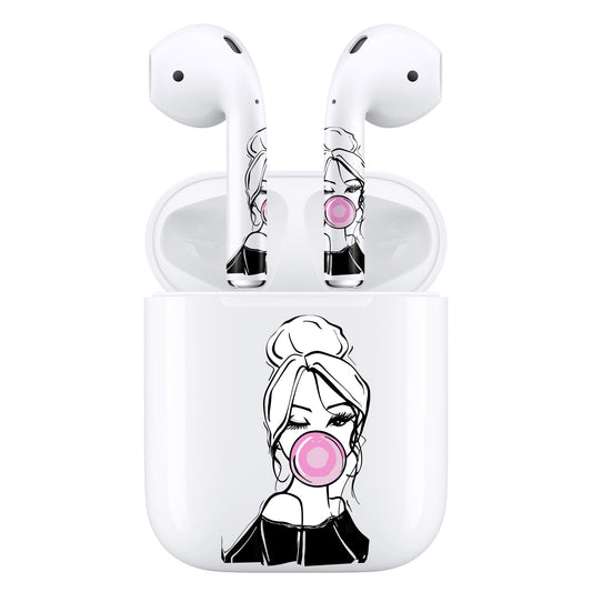 ROCKMAX Pink Bubble Sticker Accessories for AirPods 2, Adorable Decals Skin for Earbuds and Charging Case, Earbuds Case Cover Wrap for Women and Girls Gift, with Cleaning Kits