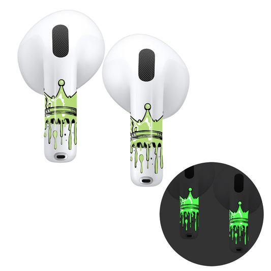 RockMax for AirPods 4 Skin, Glow-in-The-Dark Crown Sticker Wrap for AirPods 4th Gen, Compatible with AirPod 4 Case, Fun Gift for Boys and Girls, Easy to Install