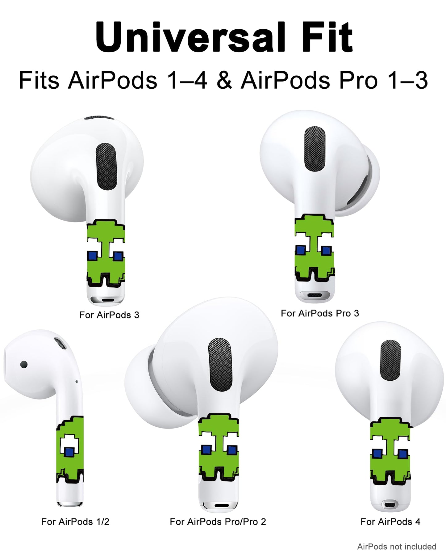 RockMax for AirPods Pro 2 Skin, Easy to Spot, Universal Fit for AirPods Pro 3/2/1 and Gen 1/2/3/4, Game Sticker Cover, Unique Gift for Women and Men