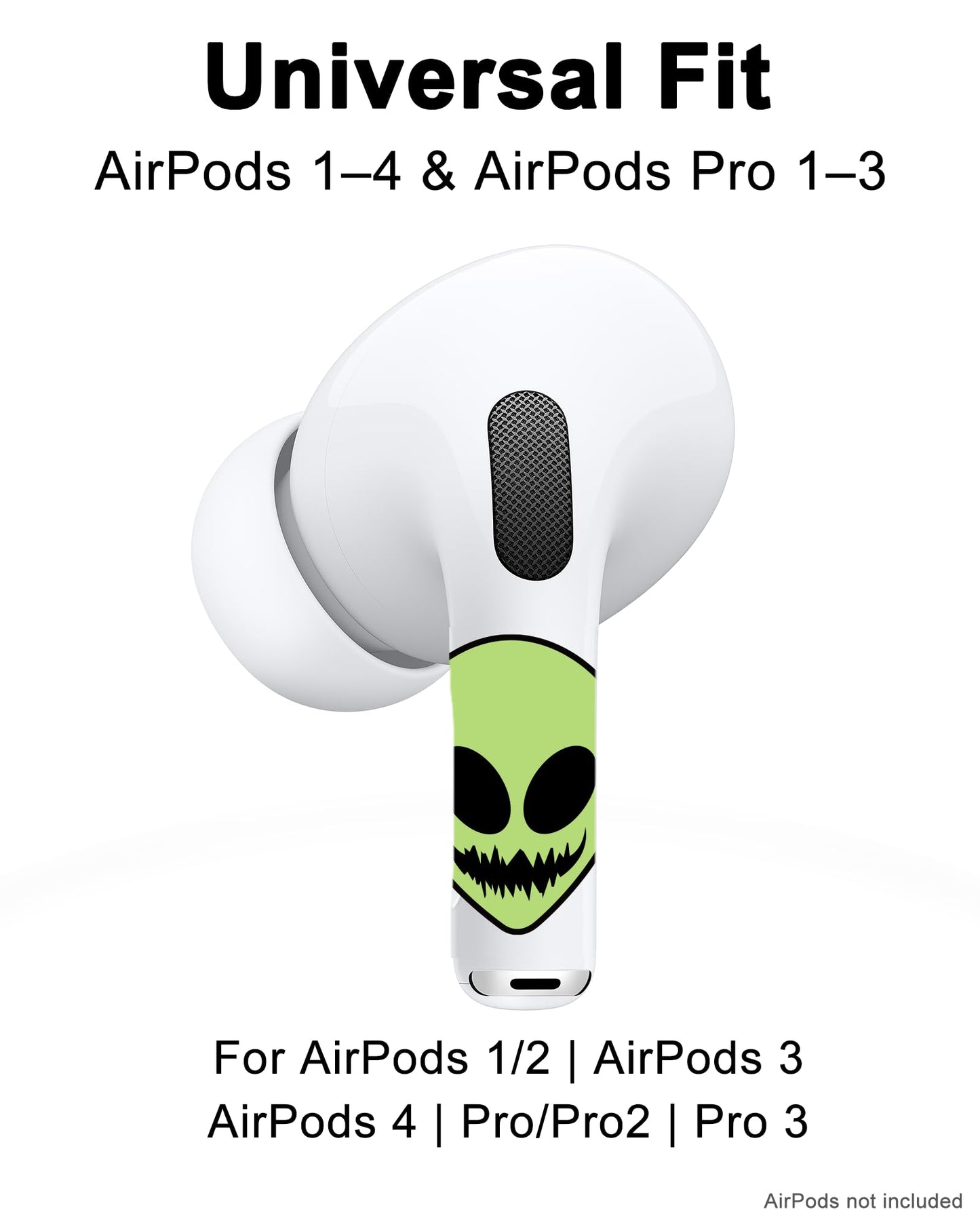 RockMax for AirPod Skins Wraps, Glow in The Dark Alien Stickers Decal for AirPods Pro 2nd Generation, Easy to Identify and Find, Compatible with AirPods Pro 1/2/3 & AirPod 1/2/3/4(Universal Fit)