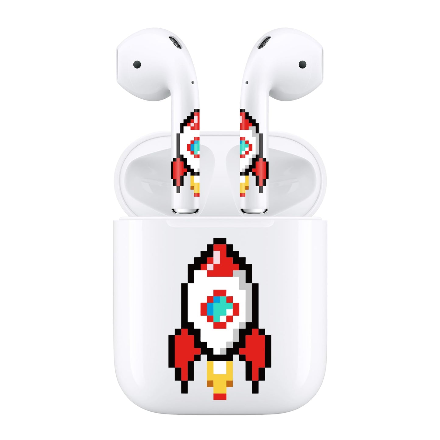 RockMax for AirPods 2nd Generation Skin, Rocket Vinyl Decal Stickers for AirPods 2 and Charging Case, Easy to Apply Wrap, Gift for Boys and Girls