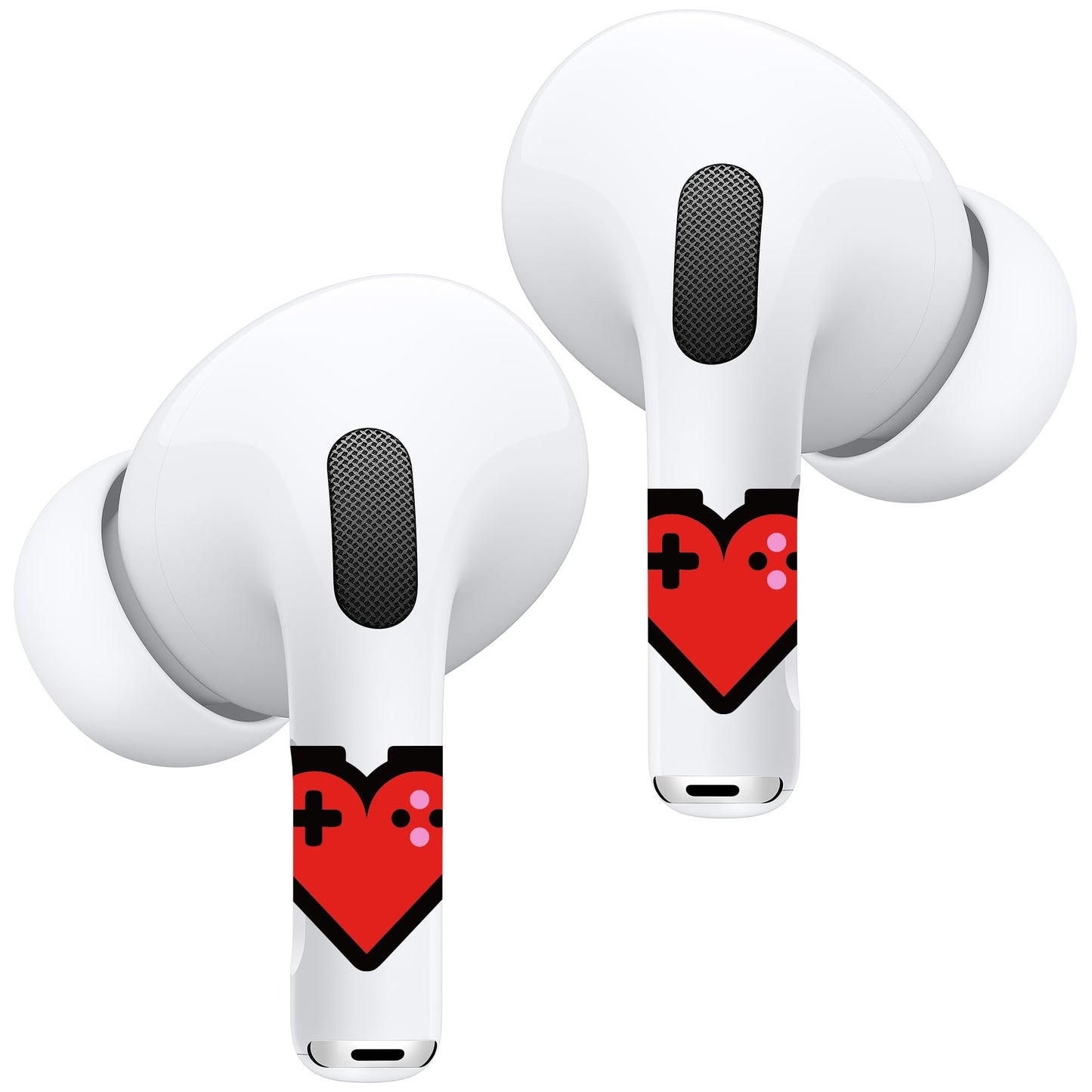 RockMax Universal Skin Accessories for AirPods Pro, Easy to Spot, Gaming Heart Sticker Cover, for AirPods Pro 3/2/1 and Gen 1/2/3/4, Unique Gift