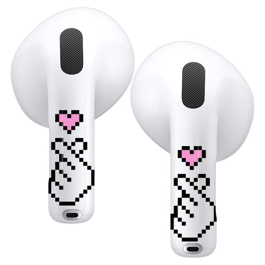 RockMax for AirPods 4 Skin，Finger Heart Decal Sticker for Air Pods 4th Gen, Compatible with AirPod 4 Case 2024, Durable Tattoo Wrap, Easy to Apply