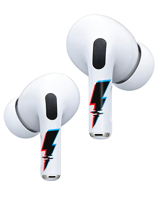 RockMax for AirPod Pro 2 Skin, Helps to Identify, Universal Fit for AirPods Pro 3/2/1 and Gen 1/2/3/4, Black Lightning Sticker Cover, Stylish Gift for Women and Teens