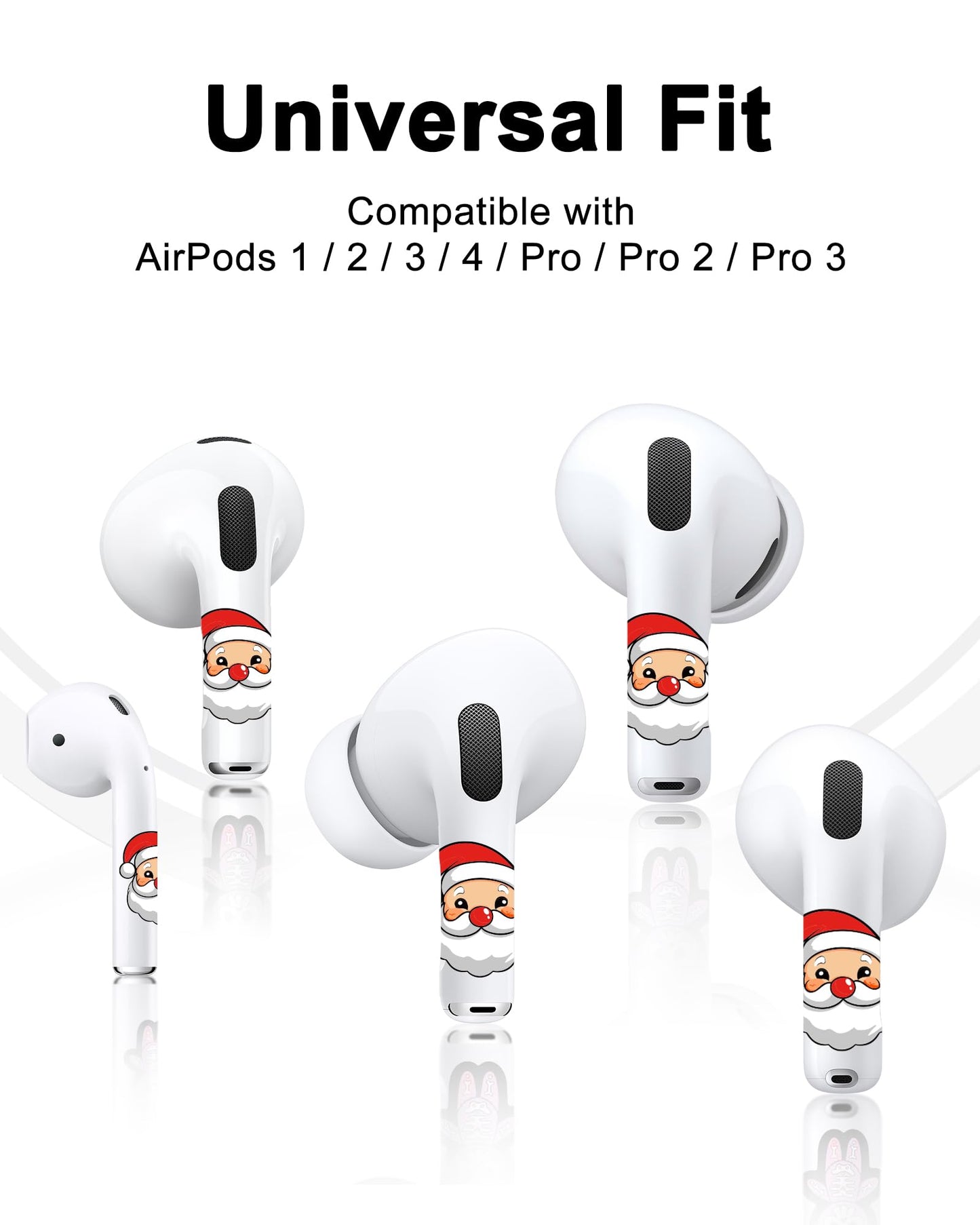 RockMax AirPods Pro 2 Skin, Universal Fit for AirPods Pro 1/2/3 & AirPods 1/2/3/4, Christmas Tattoo Sticker Wrap, Charging Case Friendly, Gift Idea for Christmas