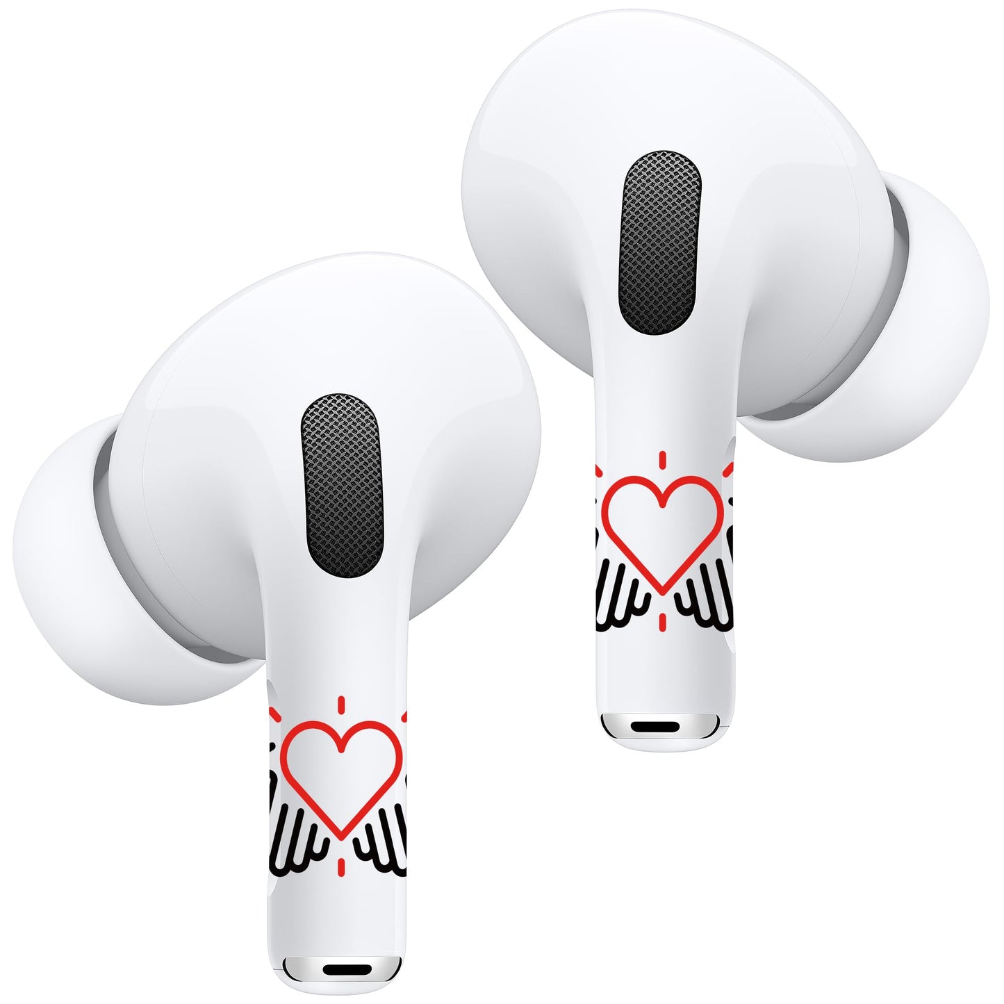 RockMax for AirPod Stickers, No More Mix-Ups, Universal Fit for AirPods Pro 3/2/1 and Gen 1/2/3/4, Heart Skin Cover, Custom Gift for Women and Teens