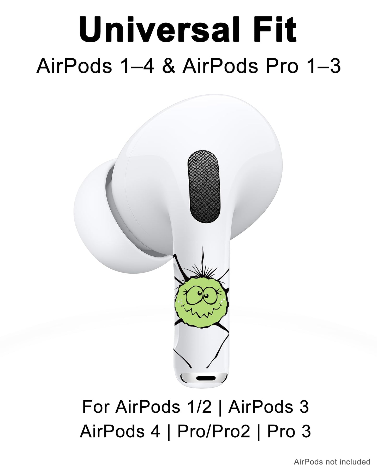 RockMax Glowing Spider Skin for AirPods, Easy to Identify, Universal Sticker Wraps for AirPods Pro 3/2/1 and Gen 1/2/3/4, Cute Earbud Accessories