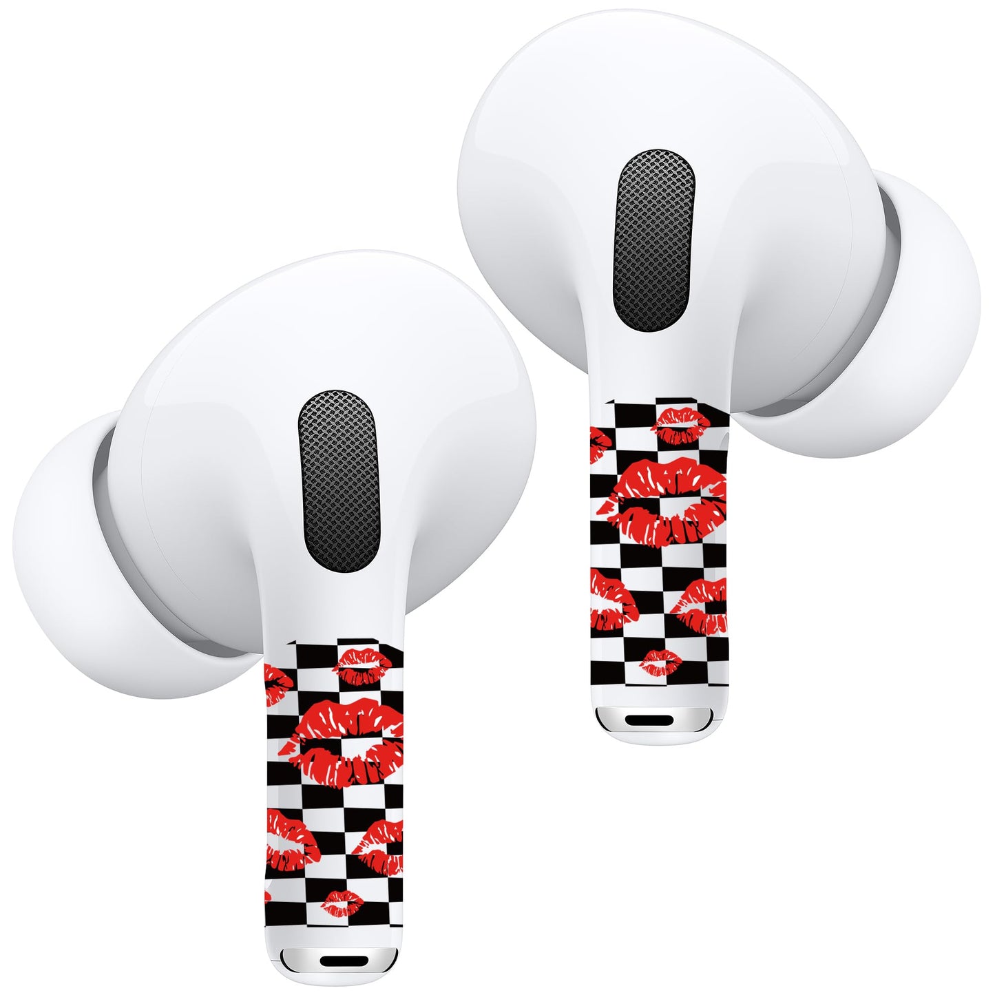 RockMax for AirPod Pro 2 Skin, Helps to Identify, Universal Fit for AirPods Pro 3/2/1 and Gen 1/2/3/4, Red Lips Sticker Cover, Stylish Gift for Women and Teens