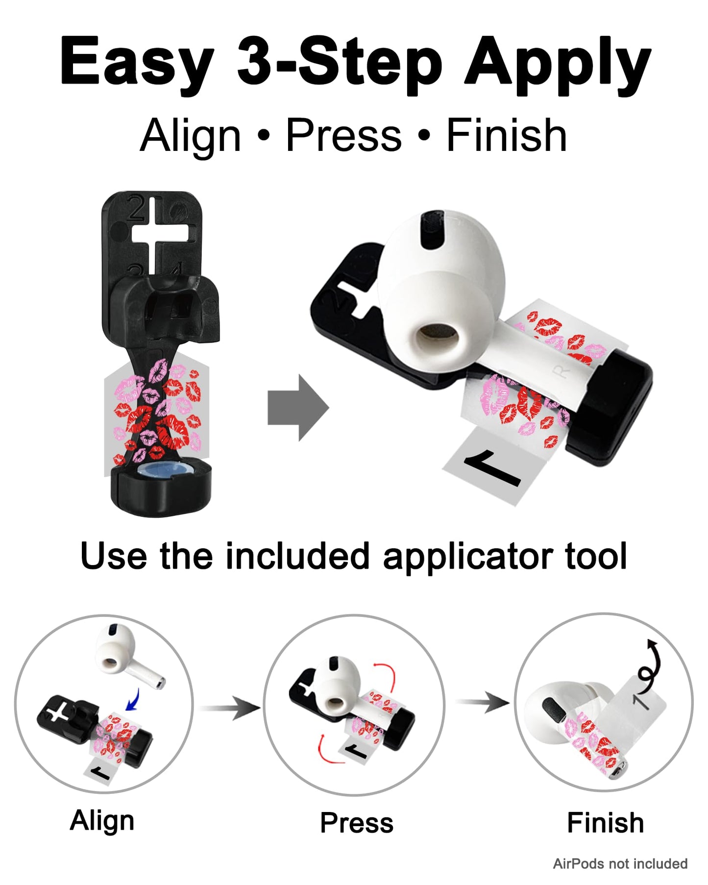 RockMax Universal Stickers for AirPod, No More Mix-Ups, for AirPods Pro 3/2/1 and Gen 1/2/3/4, Rainbow Skin Cover, Custom Gift for Women and Teens