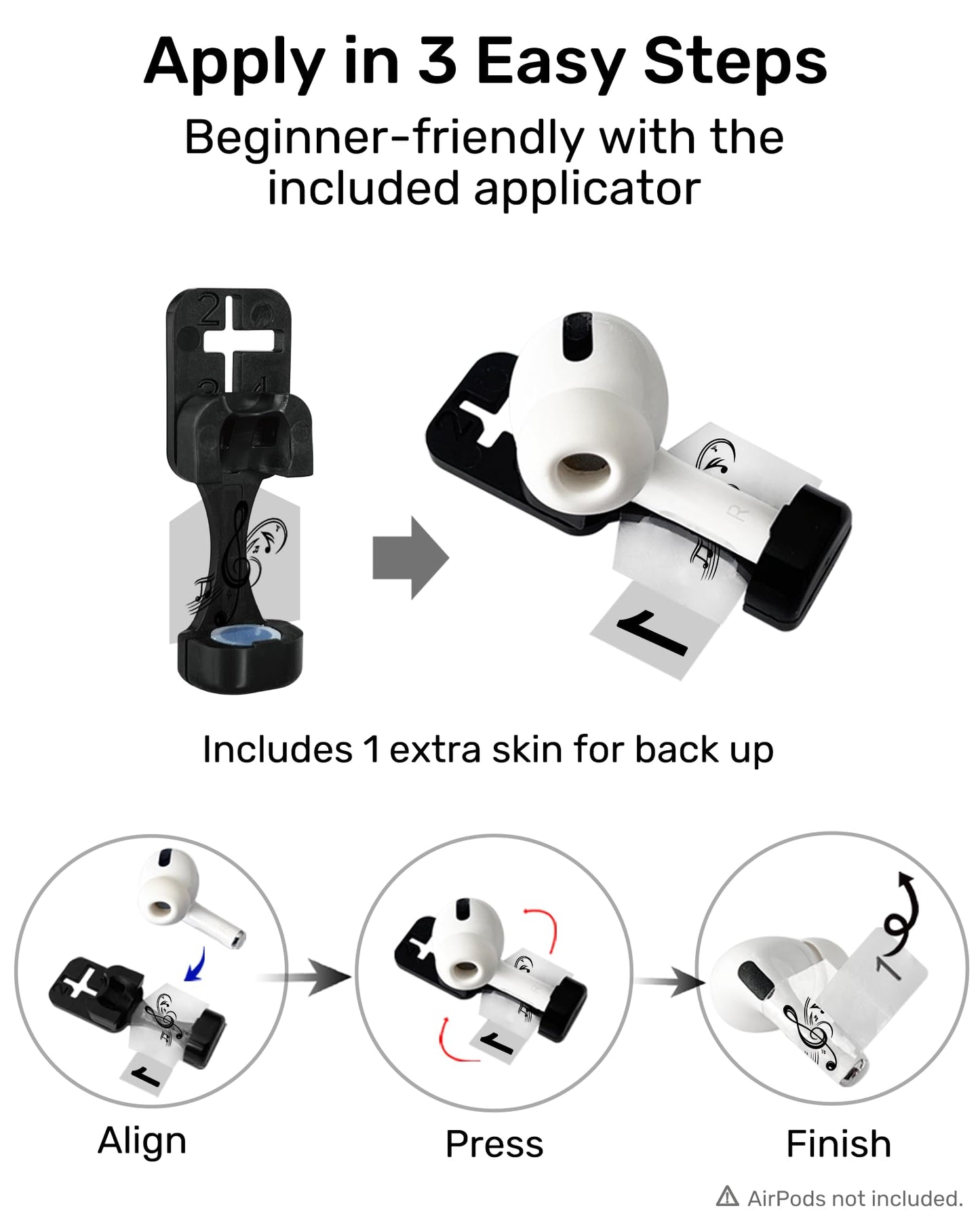 RockMax for AirPod Stickers, No More Mix-Ups, Universal Fit for AirPods Pro 3/2/1 and Gen 1/2/3/4, Number 1 Skin Cover, Custom Gift for Women and Teens
