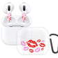 RockMax for AirPod 3rd Generation Case Cute, Clear Case with Black Keychain and Stylish Decal Stickers, Durable Pink Lips Skin Wrap, Easy to Apply, for Teens and Women