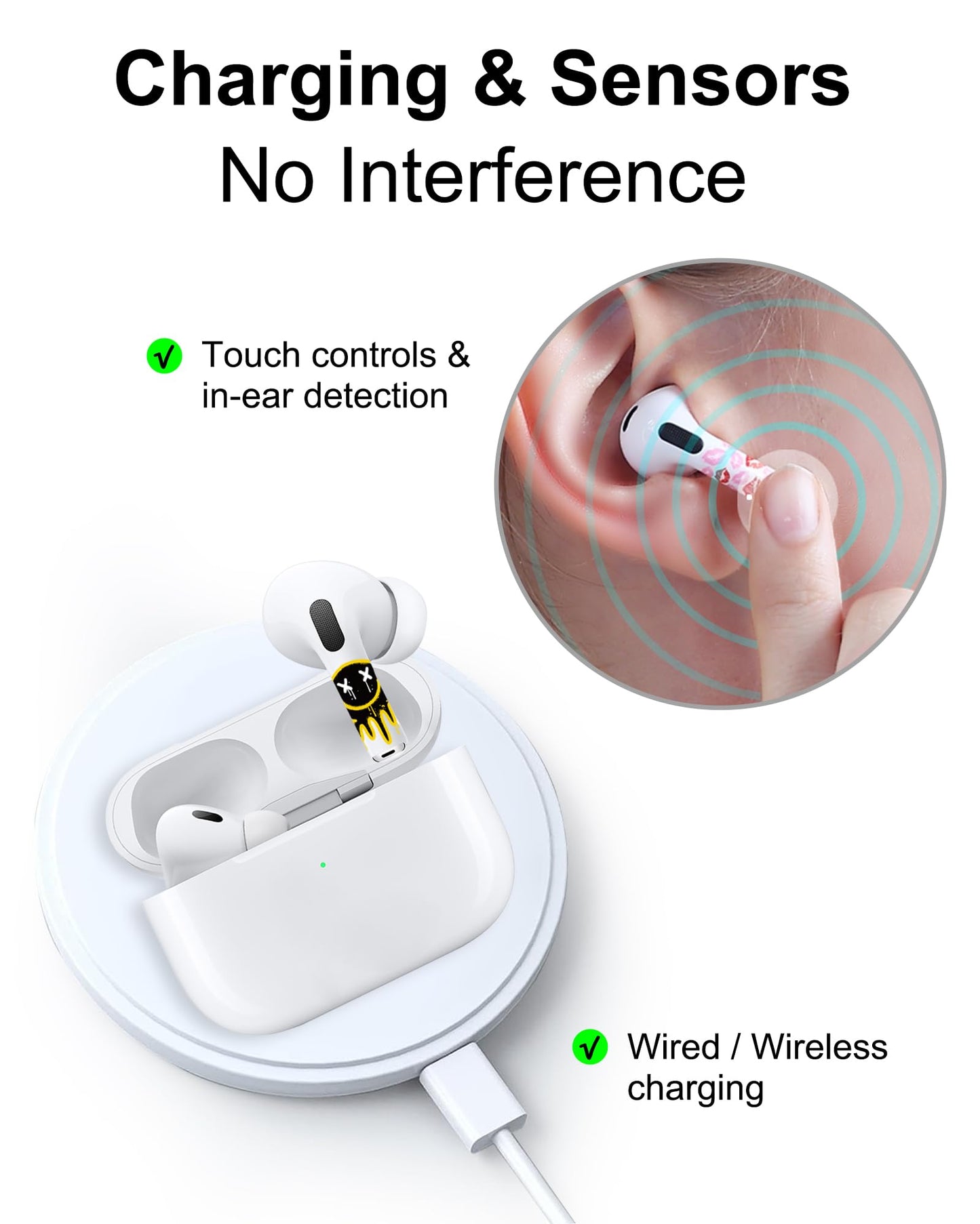 RockMax AirPods Pro 3 Skin Accessories, Universal Fit for AirPods Pro 1/2/3 & AirPods 1/2/3/4, Christmas Bells Sticker Wrap, Charging Case Friendly, Gift Idea for Girls