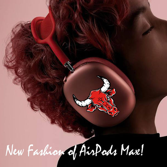 ROCKMAX Red Decal Accessories for AirPods Max, Bold Skin Sticker for Headphones Decor, for Boys and Men, Compatible with Transparent AirPods Max Case Cover, with Cleaning Kit