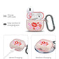 RockMax for AirPods 4 Case Cover with Art Skin, Cute TPU AirPods Case with Keychain Hook, Semi-Transparent Decorative Case for Women, Red Lips, Clear Pink