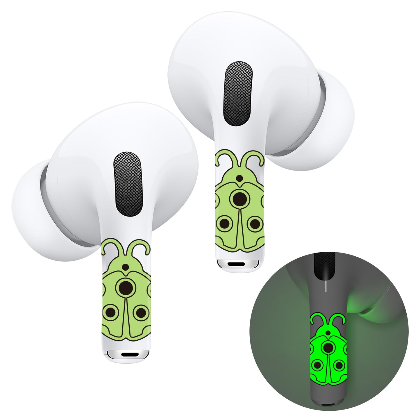 RockMax Glowing Ladybug Skin for AirPods, Easy to Identify, Universal Sticker Wraps for AirPods Pro 3/2/1 and Gen 1/2/3/4, Cute Earbud Accessories