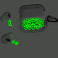 RockMax for AirPod Case Cover 2nd Generation, Clear Case with Black Keychain and Glow in The Dark Stickers, Luminous Emoticon Skin Decal Wrap, Easy to Apply, Gift for Parties and Holidays