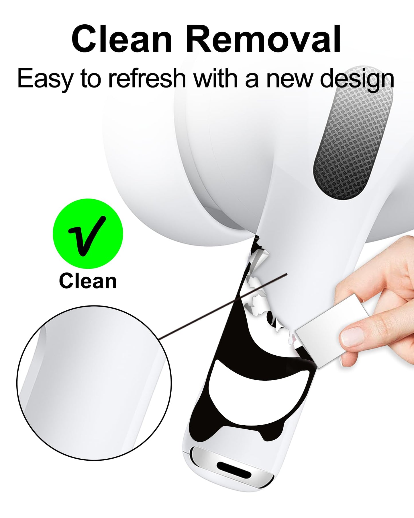 RockMax for Universal AirPod Skin, Quickly Recognizable, for AirPods Pro 3/2/1 and Gen 1/2/3/4, Panda Sticker Cover, for Women and Teens