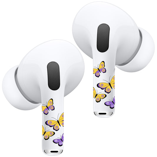 RockMax for AirPods 4 Skin Wraps, Helps Avoid Mix-Ups, Universal Fit for AirPods Pro 3/2/1 and Gen 1/2/3/4, Butterfly Sticker Cover, Gift for Women and Teens